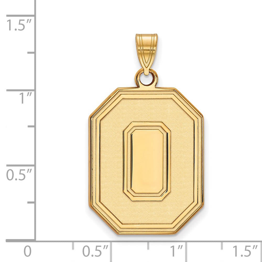 Alternate view of the 14k Yellow Gold Ohio State XL 'O' Pendant by The Black Bow Jewelry Co.
