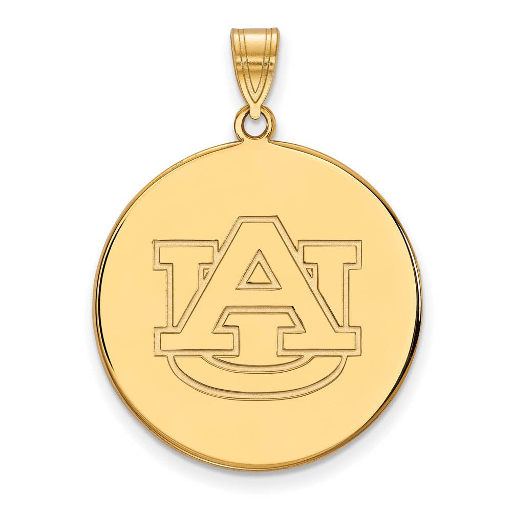 14k Yellow Gold Auburn U XL Disc Pendant, Item P22278 by The Black Bow Jewelry Co.