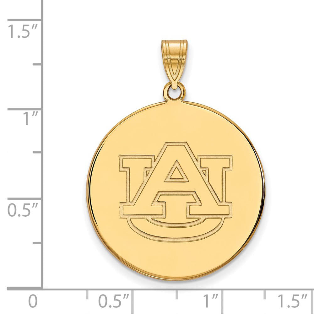 Alternate view of the 14k Yellow Gold Auburn U XL Disc Pendant by The Black Bow Jewelry Co.