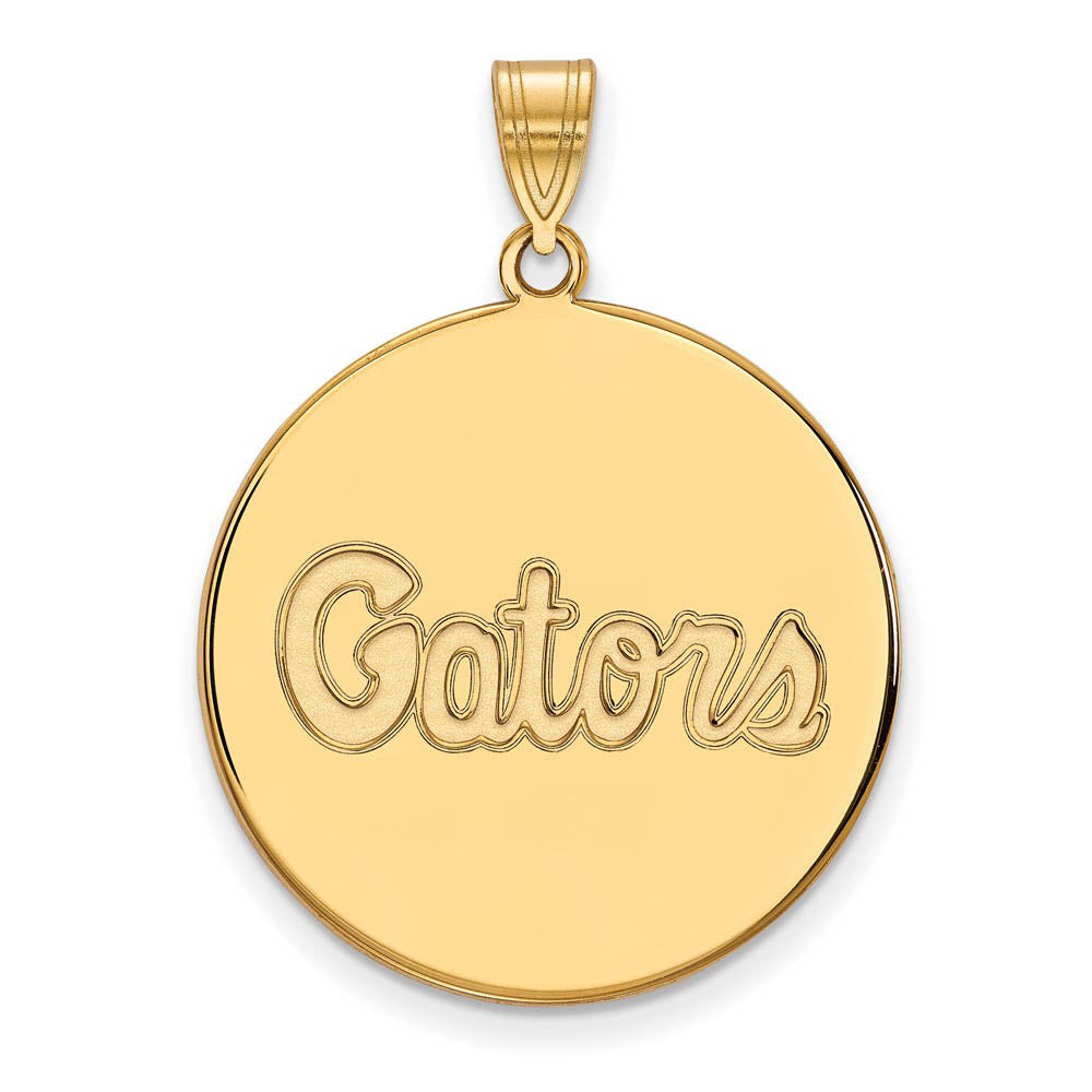 14k Yellow Gold U of Florida XL Disc Pendant, Item P22285 by The Black Bow Jewelry Co.