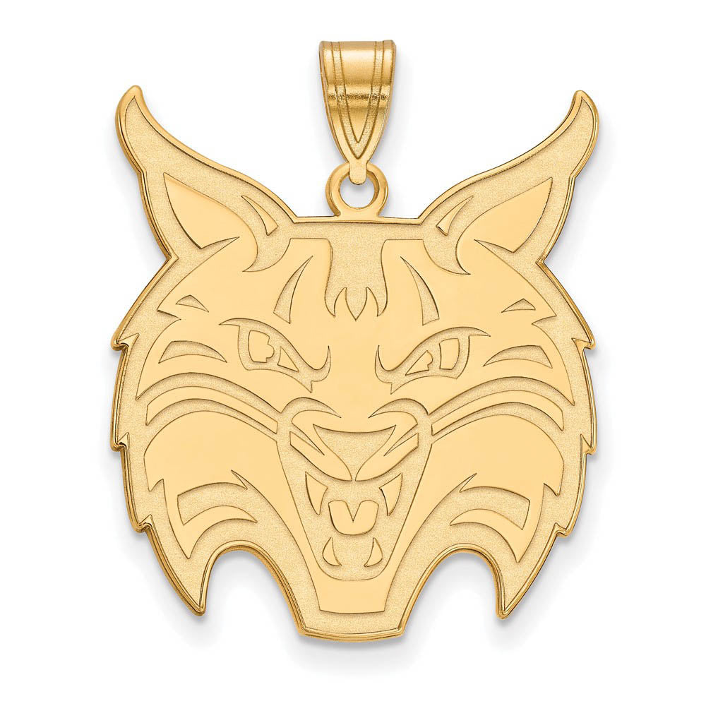 14k Gold Plated Silver Quinnipiac U. XL Pendant, Item P22305 by The Black Bow Jewelry Co.