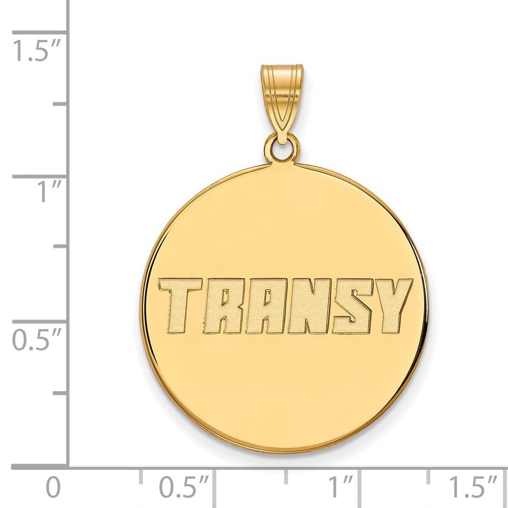 Alternate view of the 14k Gold Plated Silver Transylvania U. XL Disc Pendant by The Black Bow Jewelry Co.