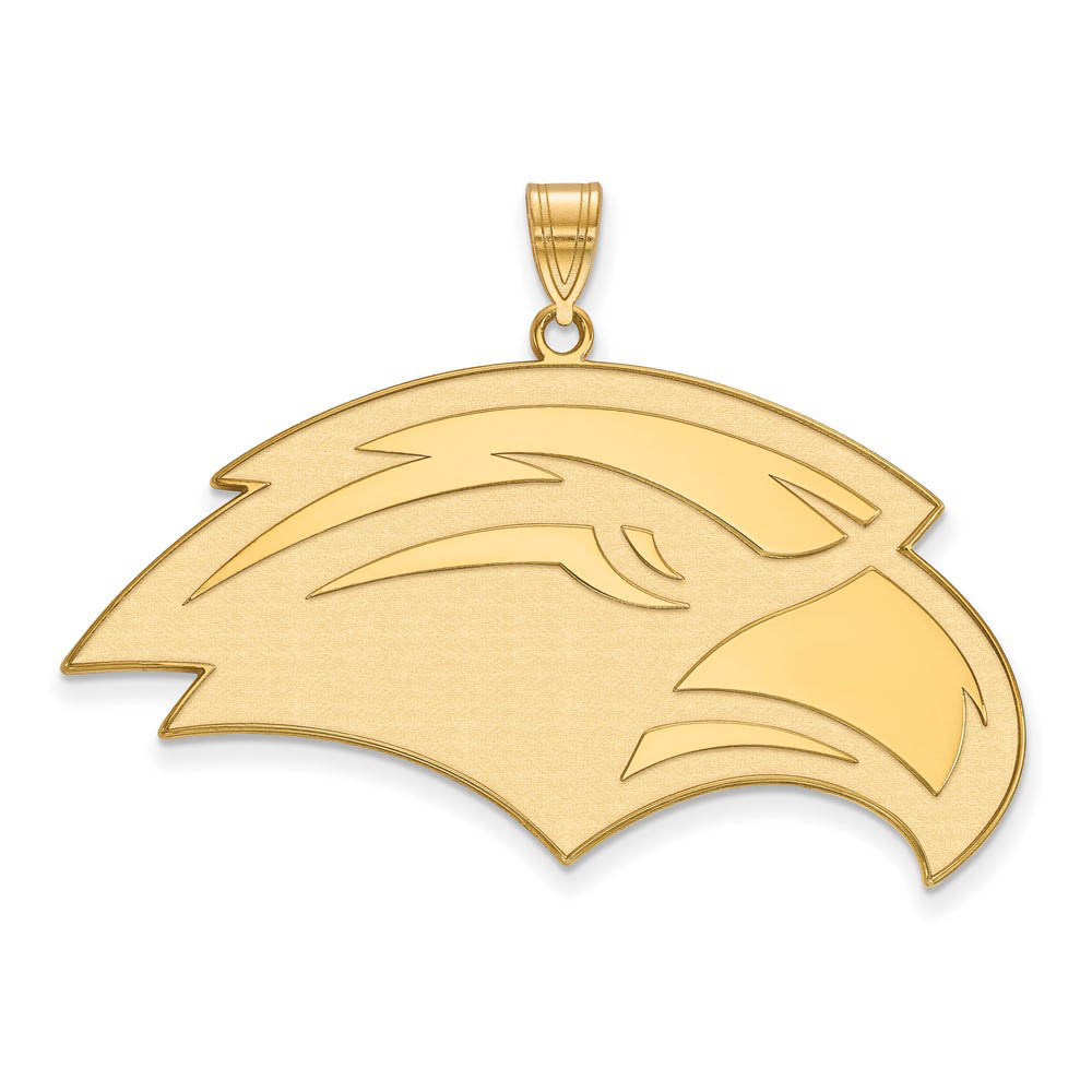 14k Gold Plated Silver Southern Miss XL Pendant, Item P22331 by The Black Bow Jewelry Co.