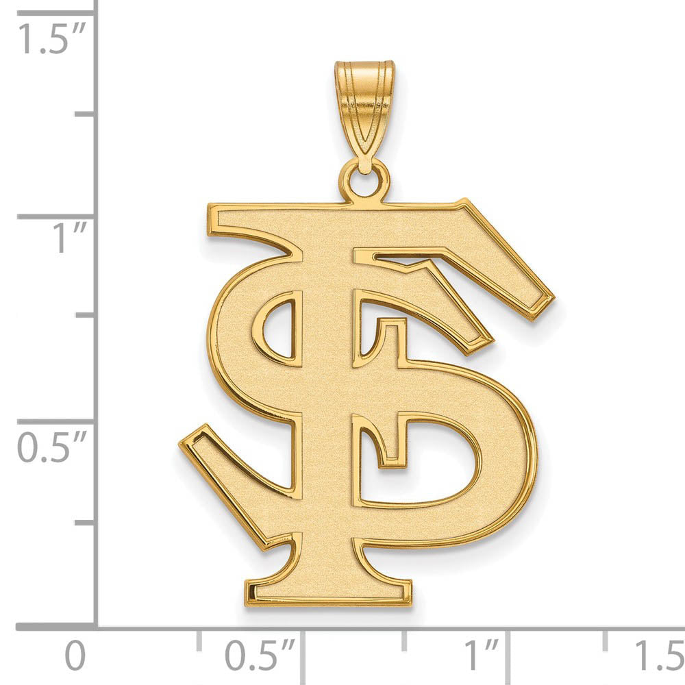 Alternate view of the 14k Gold Plated Silver Florida State XL Pendant by The Black Bow Jewelry Co.