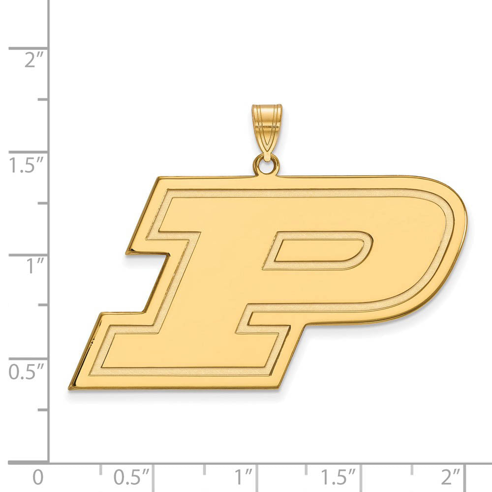 Alternate view of the 14k Gold Plated Silver Purdue XL Initial P Pendant by The Black Bow Jewelry Co.