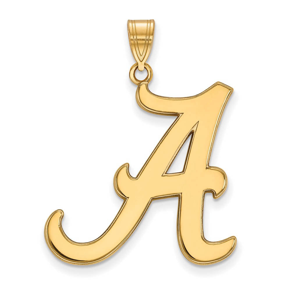 14k Gold Plated Silver U. of Alabama XL Initial A Pendant, Item P22341 by The Black Bow Jewelry Co.