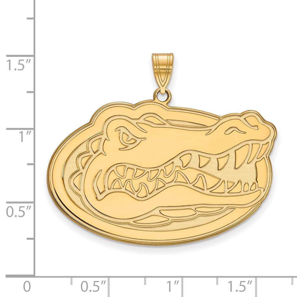 Alternate view of the 14k Gold Plated Silver U of Florida XL Pendant by The Black Bow Jewelry Co.