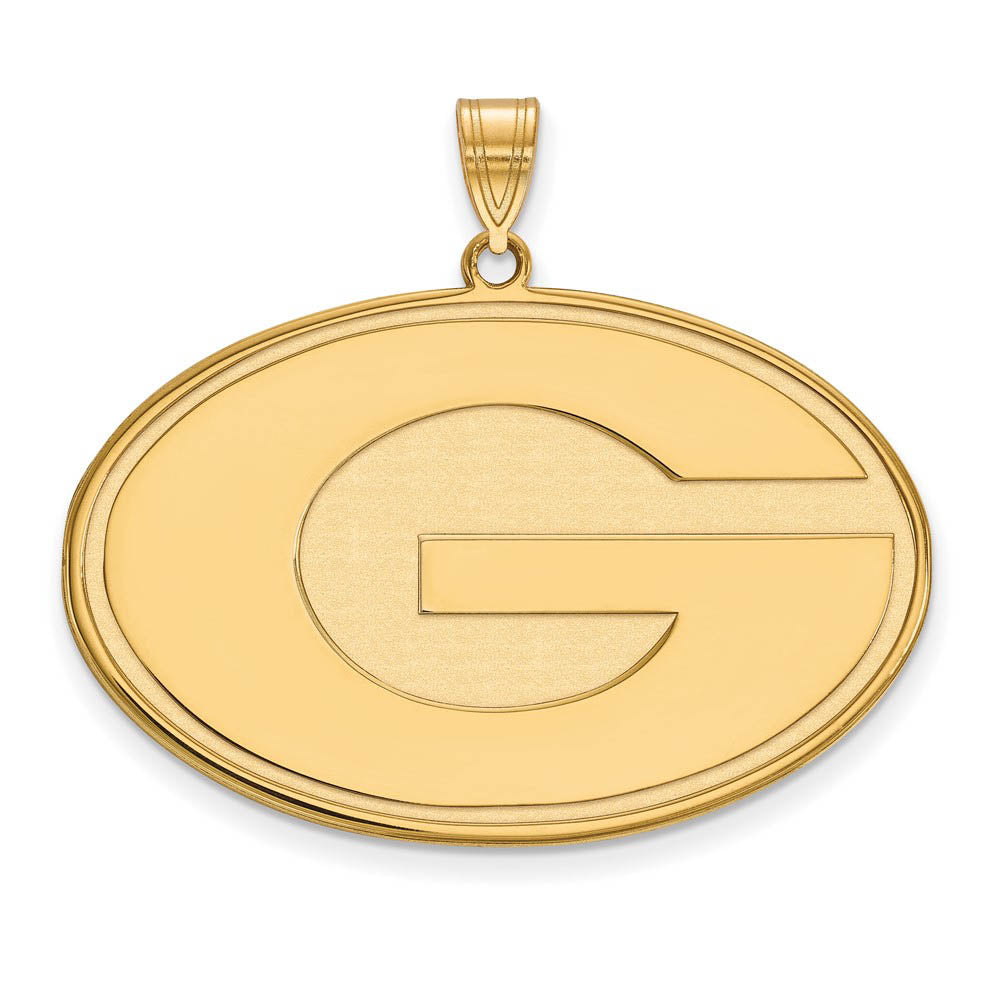 14k Gold Plated Silver U. of Georgia XL 'G' Pendant, Item P22343 by The Black Bow Jewelry Co.