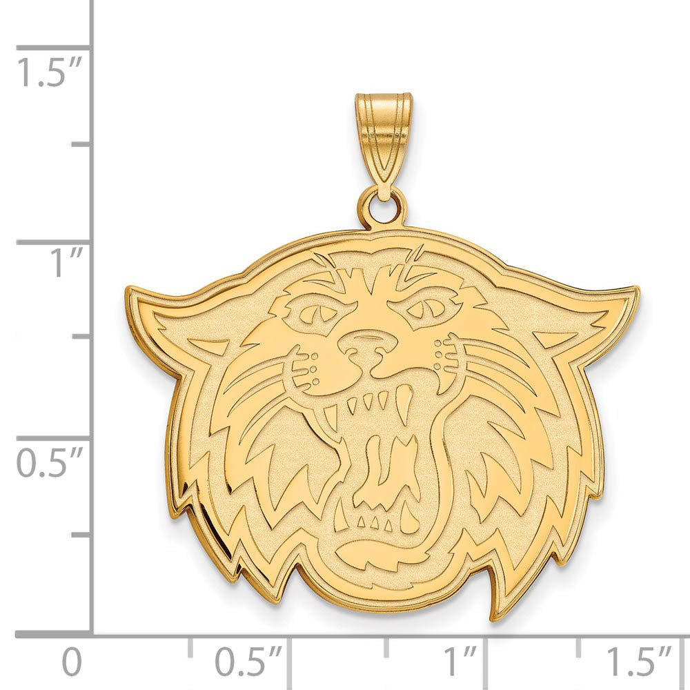 Alternate view of the 14k Gold Plated Silver Villanova U. XL Mascot Pendant by The Black Bow Jewelry Co.
