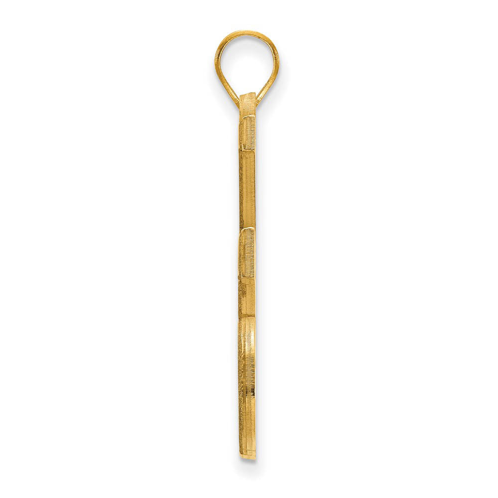Alternate view of the 14k Gold Plated Silver Kansas State XL 'KS' Pendant by The Black Bow Jewelry Co.