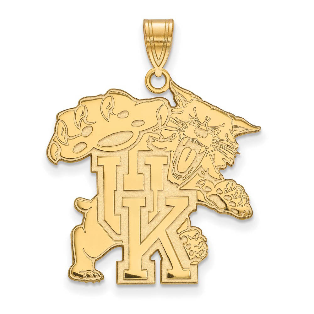 14k Gold Plated Silver U. of Kentucky XL Pendant, Item P22386 by The Black Bow Jewelry Co.