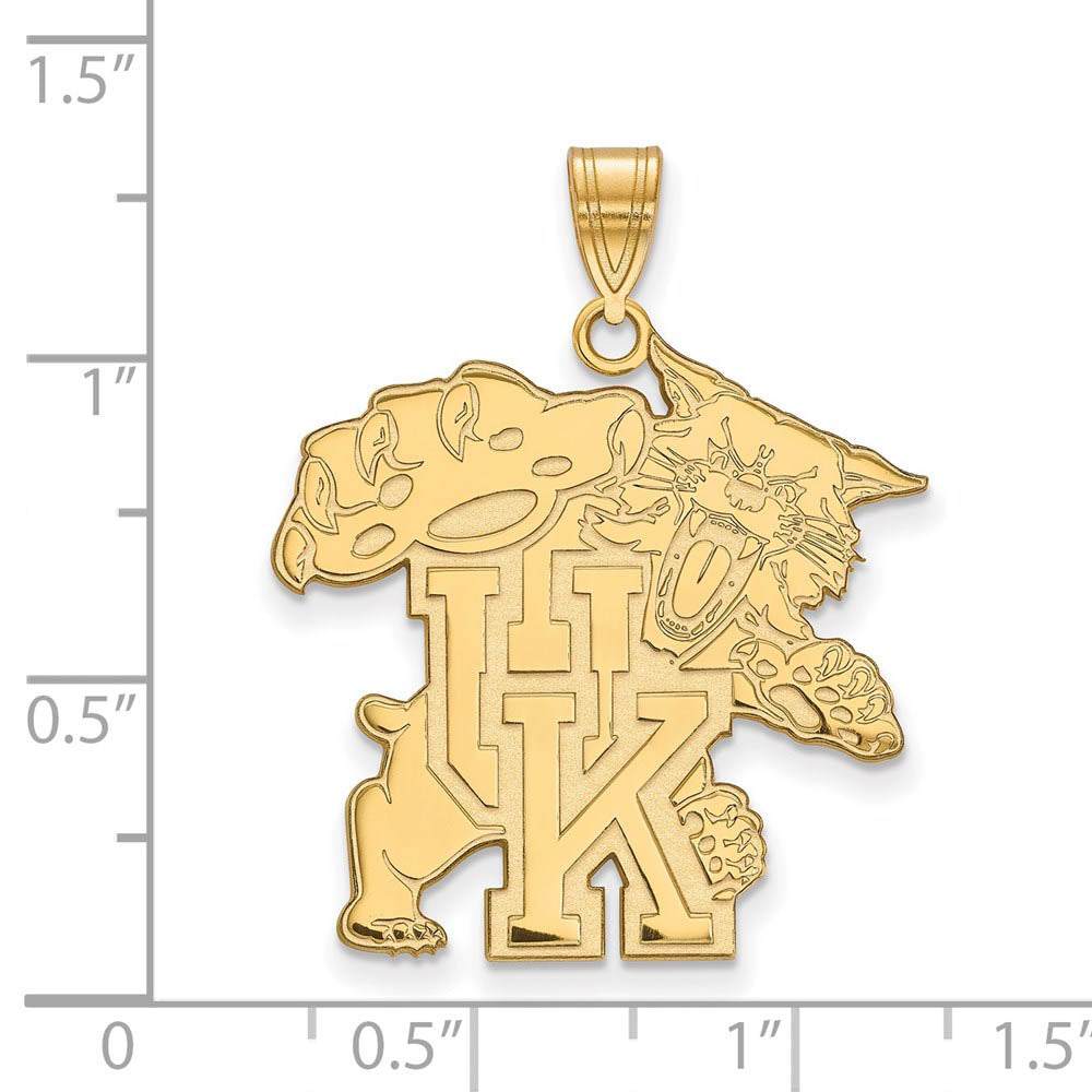 Alternate view of the 14k Gold Plated Silver U. of Kentucky XL Pendant by The Black Bow Jewelry Co.