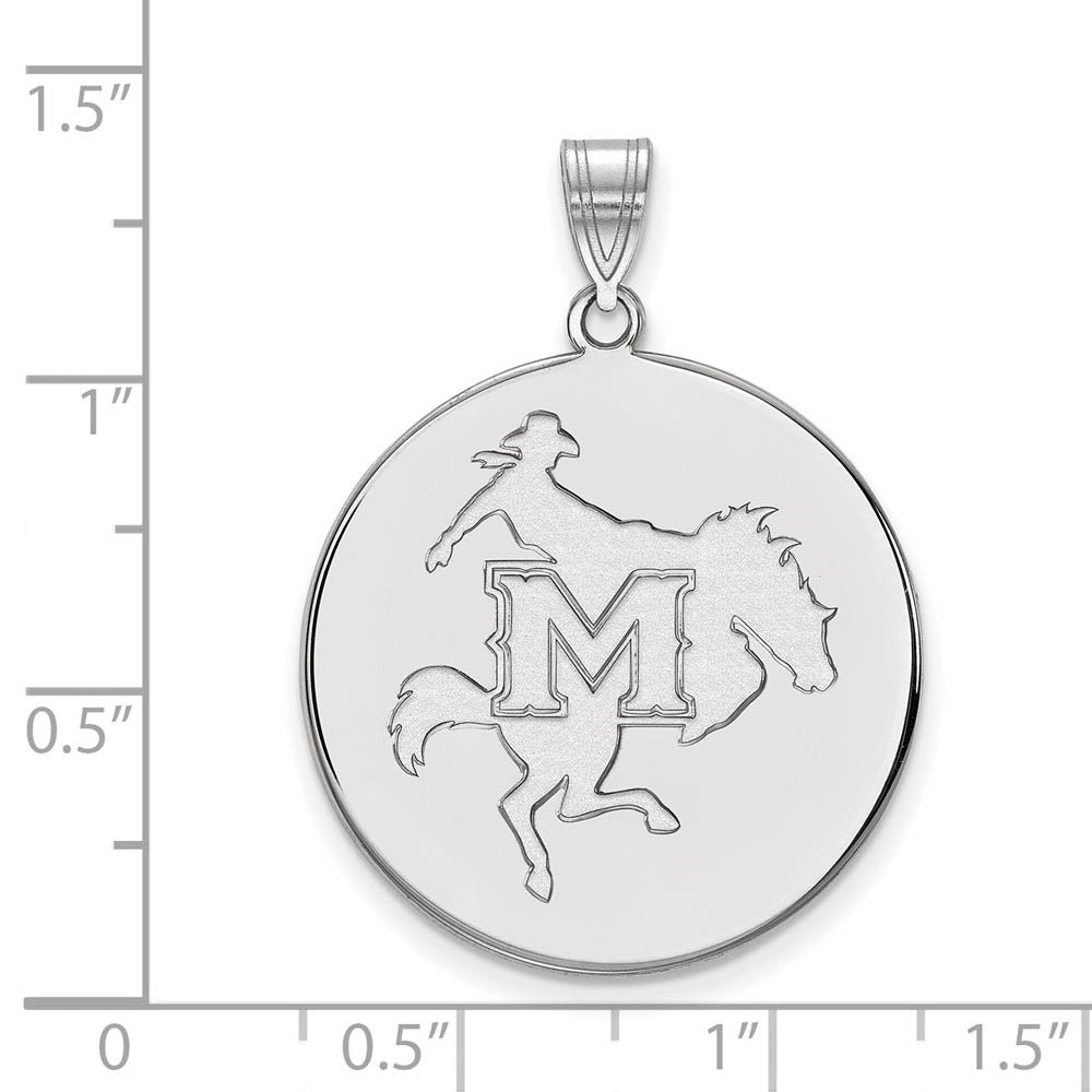 Alternate view of the Sterling Silver McNeese State XL Disc Pendant by The Black Bow Jewelry Co.