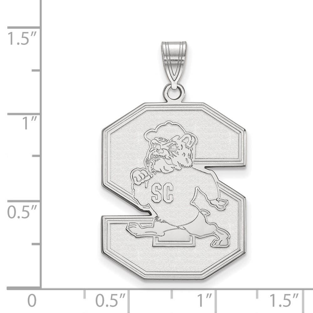 Alternate view of the Sterling Silver South Carolina State XL Pendant by The Black Bow Jewelry Co.