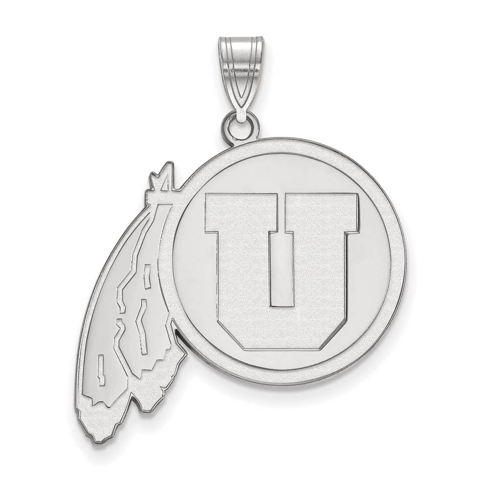 Sterling Silver U. of Utah XL Pendant, Item P22486 by The Black Bow Jewelry Co.