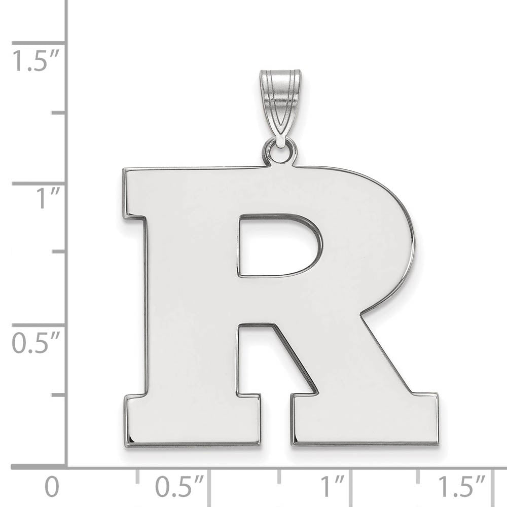 Alternate view of the Sterling Silver Rutgers XL Pendant by The Black Bow Jewelry Co.
