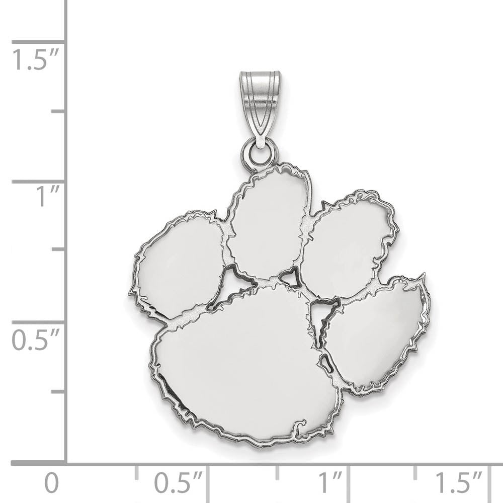 Alternate view of the Sterling Silver Clemson U XL Pendant by The Black Bow Jewelry Co.