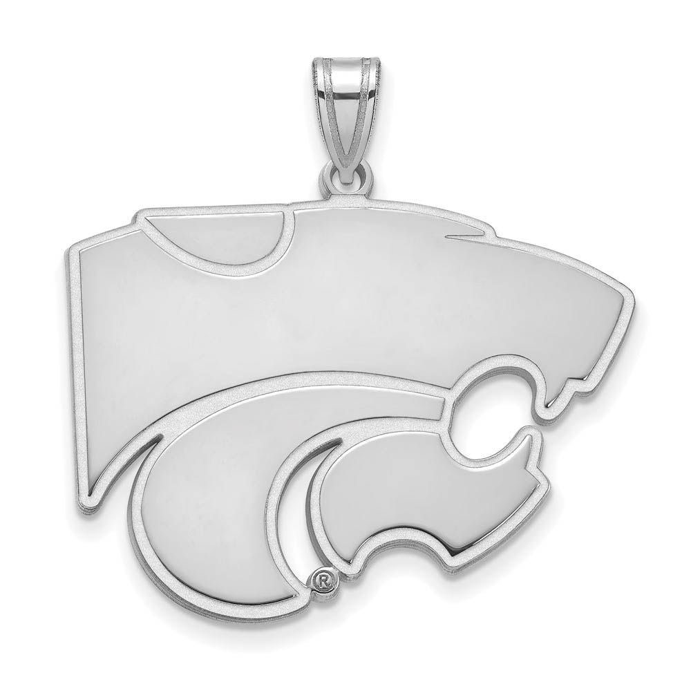 Sterling Silver Kansas State XL Mascot Pendant, Item P22505 by The Black Bow Jewelry Co.