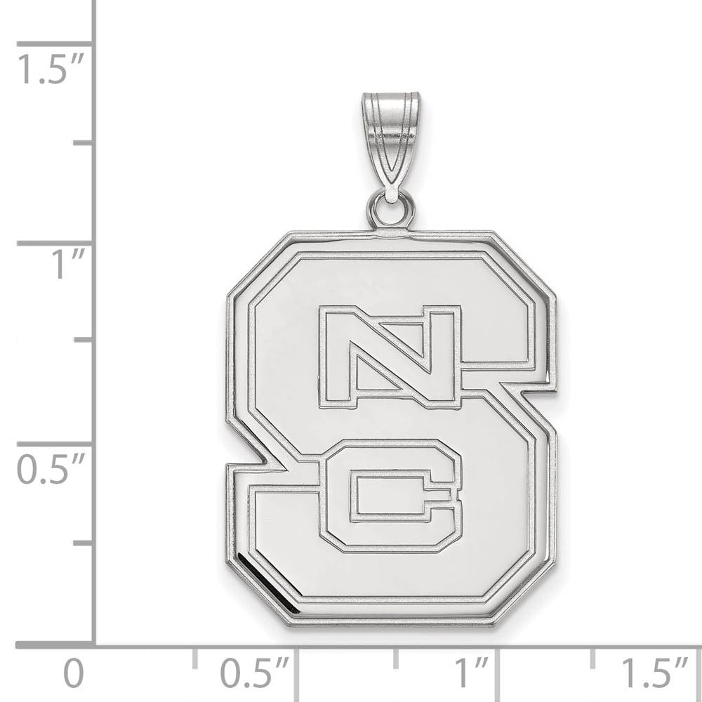 Alternate view of the Sterling Silver North Carolina State XL 'NCS' Pendant by The Black Bow Jewelry Co.
