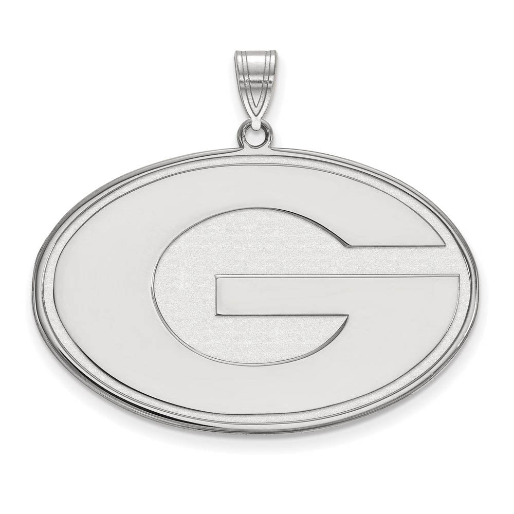 Sterling Silver U. of Georgia XL 'G' Pendant, Item P22516 by The Black Bow Jewelry Co.
