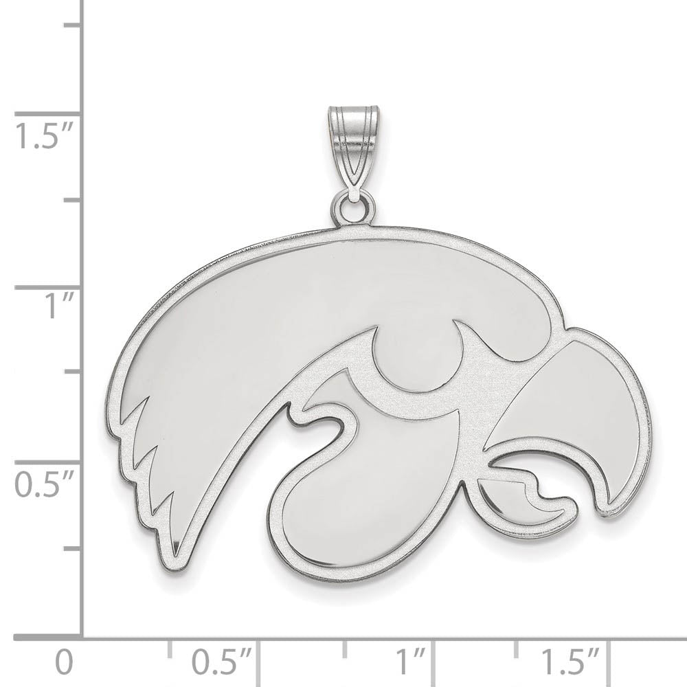Alternate view of the Sterling Silver U. of Iowa XL Mascot Pendant by The Black Bow Jewelry Co.