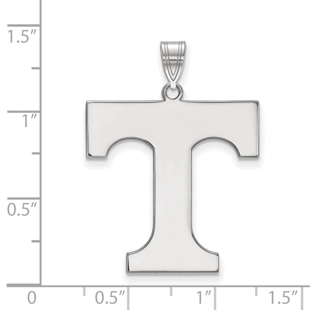 Alternate view of the Sterling Silver U. of Tennessee XL Initial T Pendant by The Black Bow Jewelry Co.