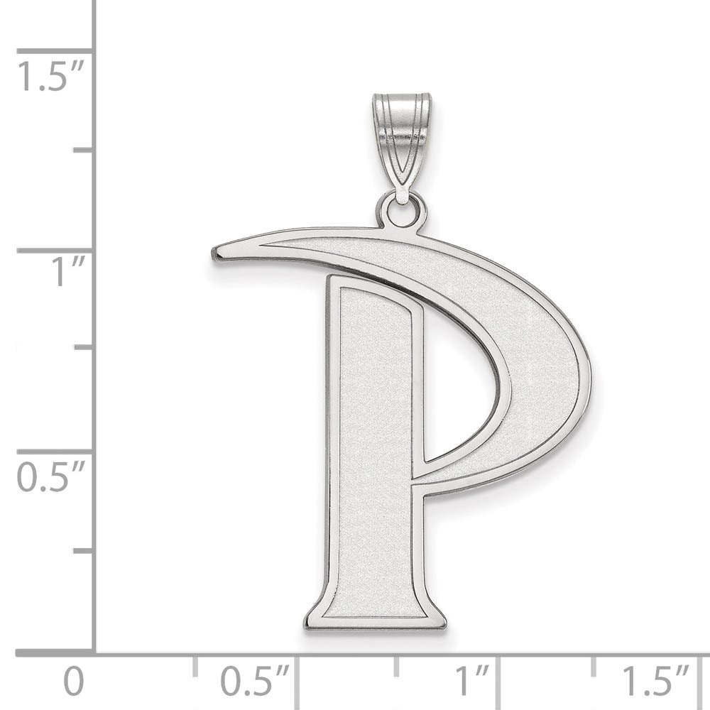 Alternate view of the Sterling Silver Pepperdine U. XL Initial P Pendant by The Black Bow Jewelry Co.
