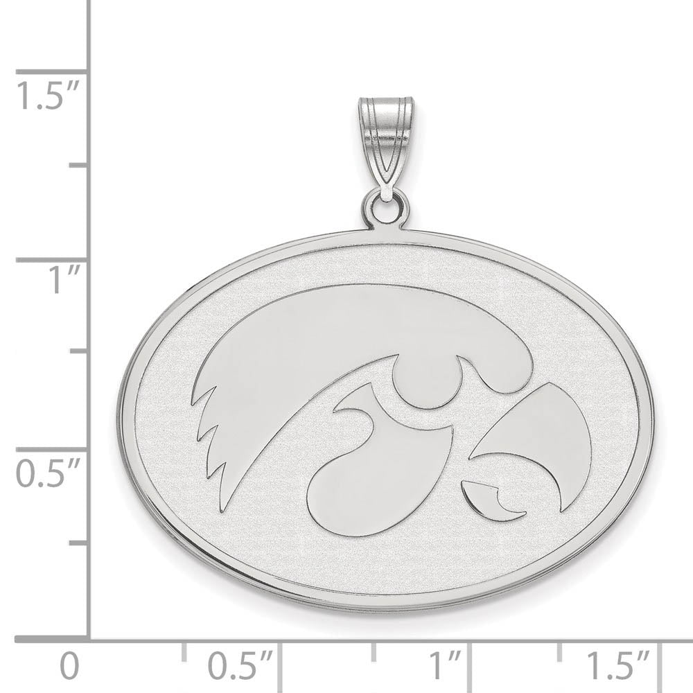 Alternate view of the Sterling Silver U. of Iowa XL Pendant by The Black Bow Jewelry Co.