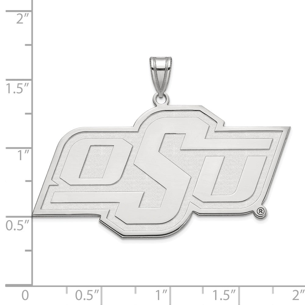 Alternate view of the Sterling Silver Oklahoma State XL Pendant by The Black Bow Jewelry Co.