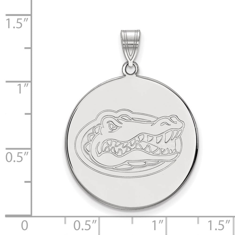 Alternate view of the Sterling Silver U. of Florida XL Disc Mascot Pendant by The Black Bow Jewelry Co.