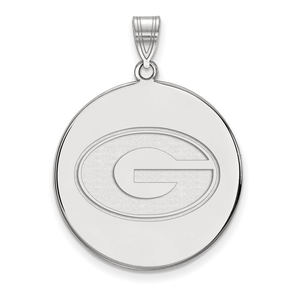 Sterling Silver U. of Georgia XL Disc 'G' Pendant, Item P22647 by The Black Bow Jewelry Co.