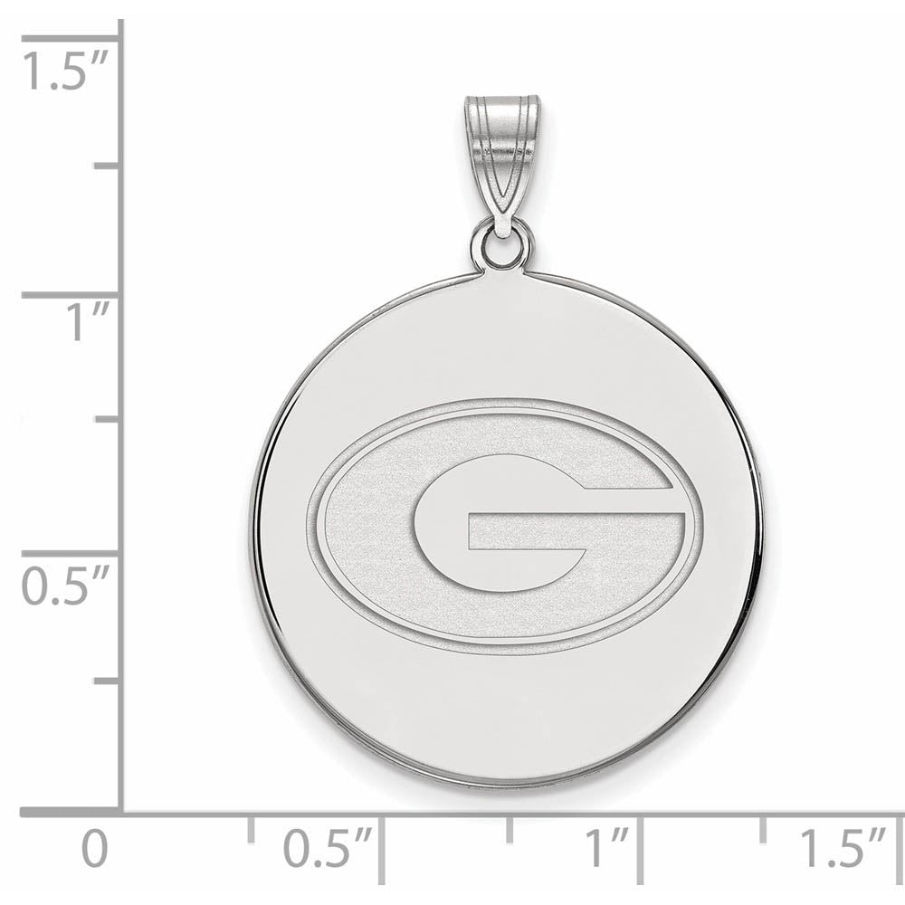Alternate view of the Sterling Silver U. of Georgia XL Disc 'G' Pendant by The Black Bow Jewelry Co.