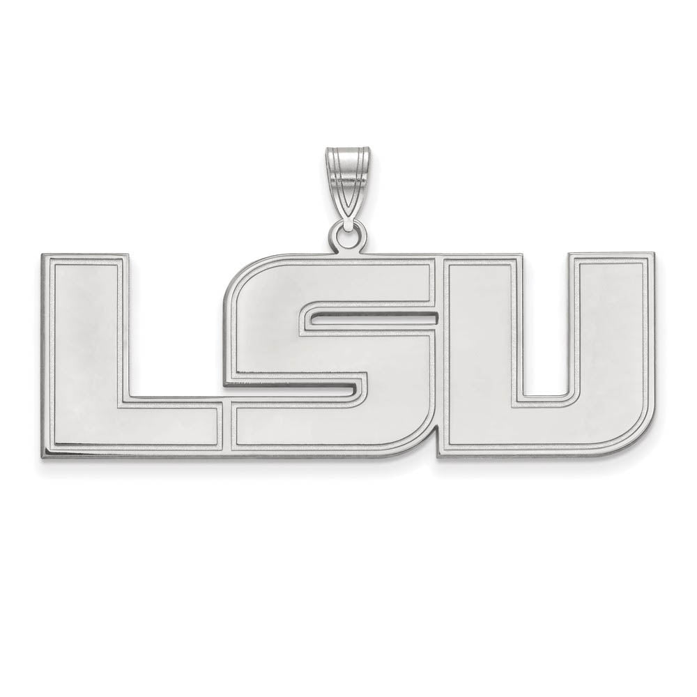 Sterling Silver Louisiana State XL Pendant, Item P22652 by The Black Bow Jewelry Co.