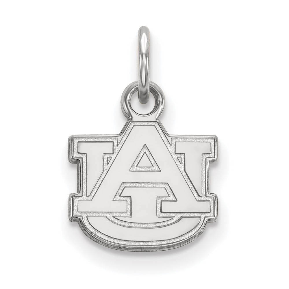 10k White Gold Auburn U XS (Tiny) 'AU' Charm or Pendant, Item P22663 by The Black Bow Jewelry Co.