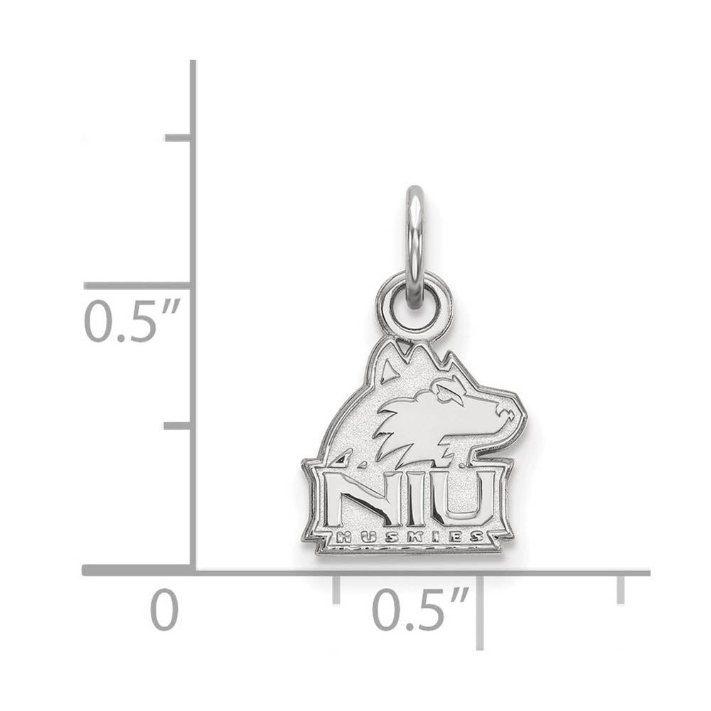 Alternate view of the 10k White Gold Northern Illinois U. XS (Tiny) Charm or Pendant by The Black Bow Jewelry Co.