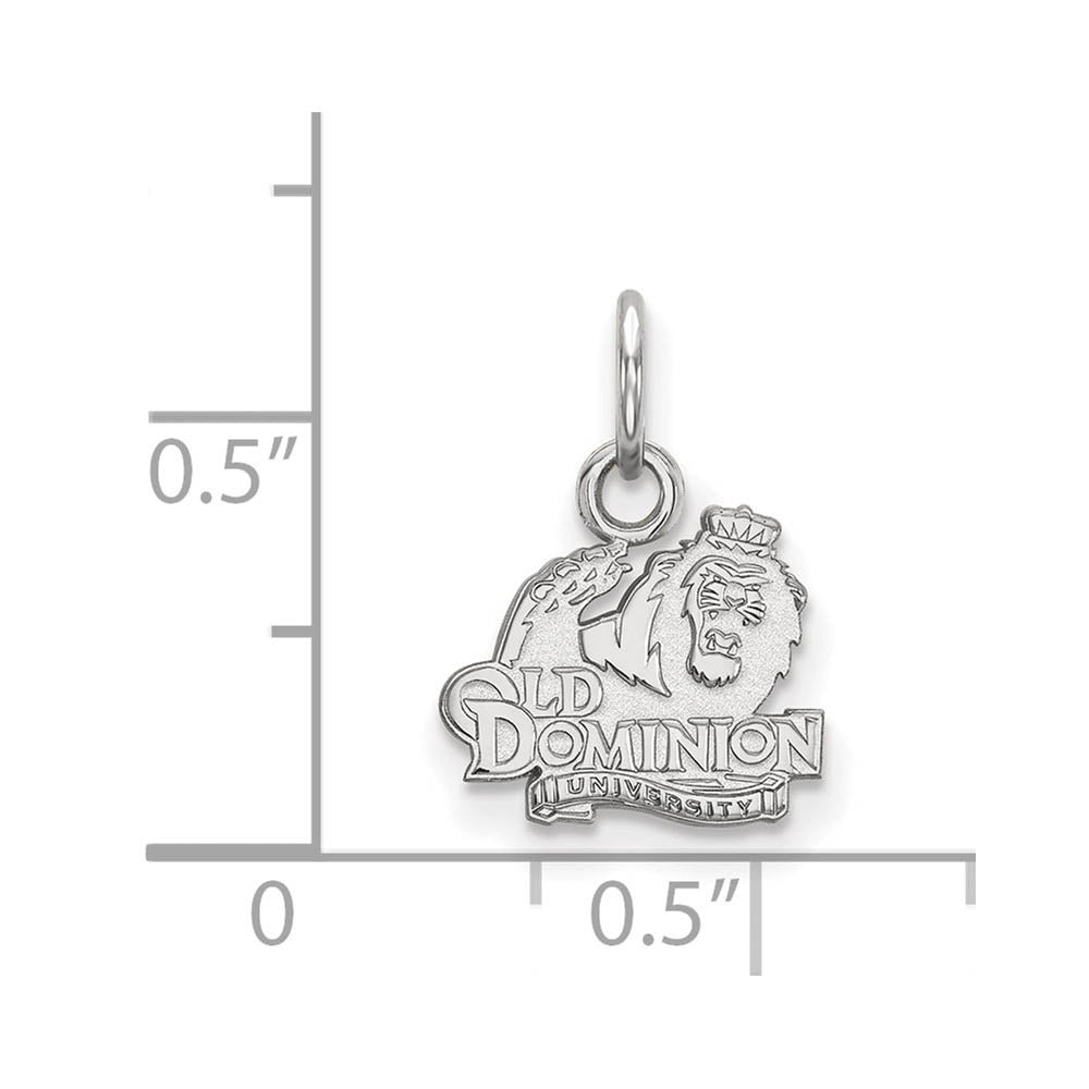 Alternate view of the 10k White Gold Old Dominion U. XS (Tiny) Charm or Pendant by The Black Bow Jewelry Co.