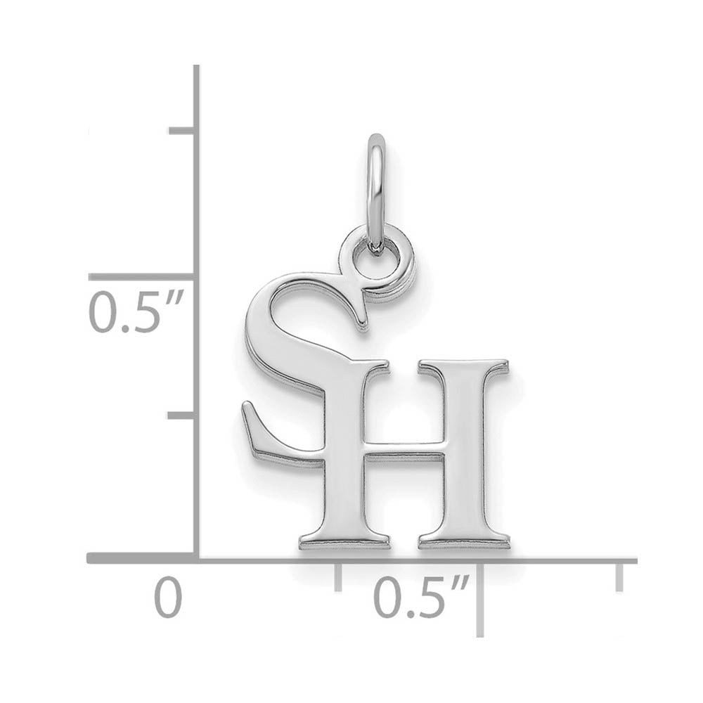 Alternate view of the 10k White Gold Sam Houston State XS (Tiny) Charm or Pendant by The Black Bow Jewelry Co.