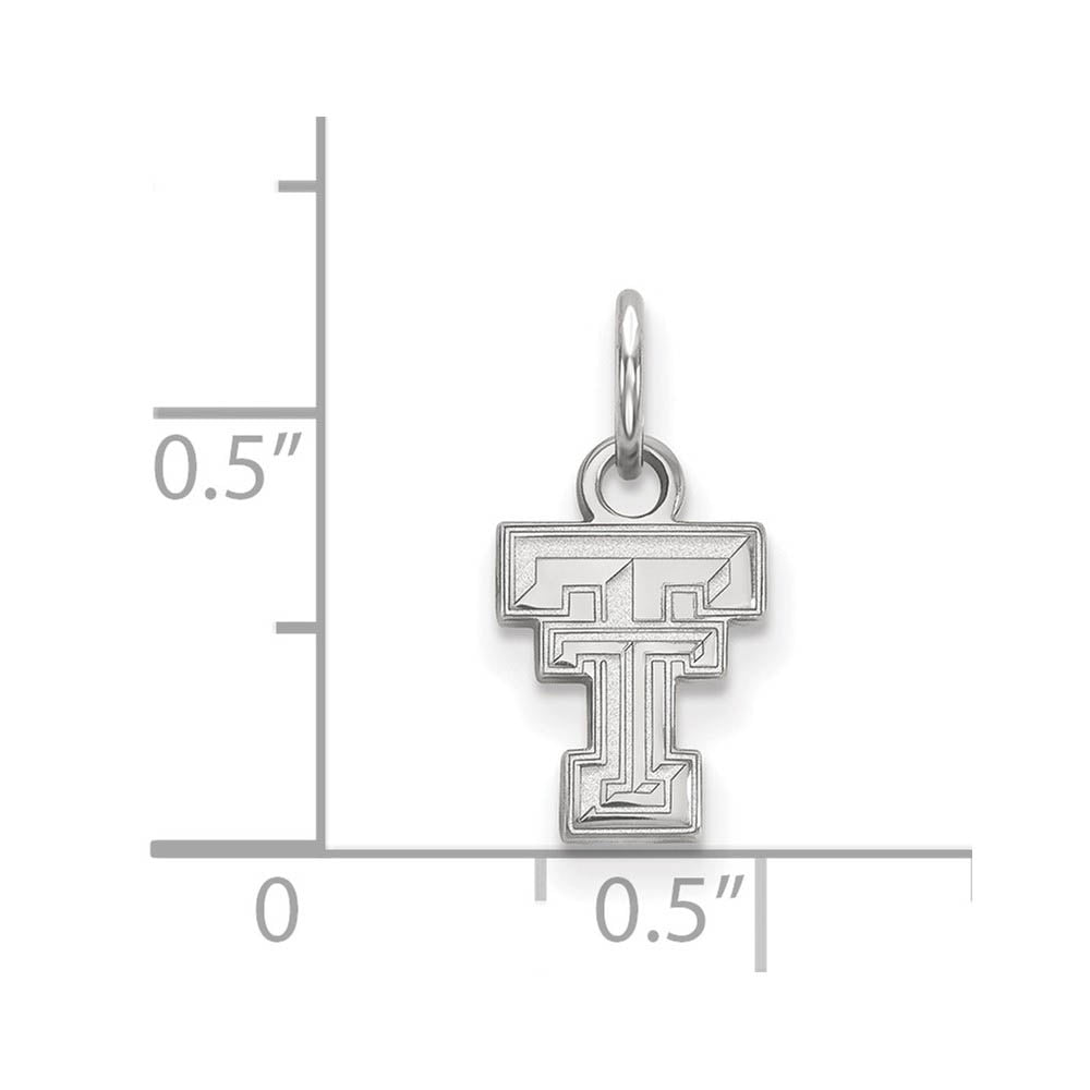 Alternate view of the 10k White Gold Texas Tech U. XS (Tiny) Charm or Pendant by The Black Bow Jewelry Co.