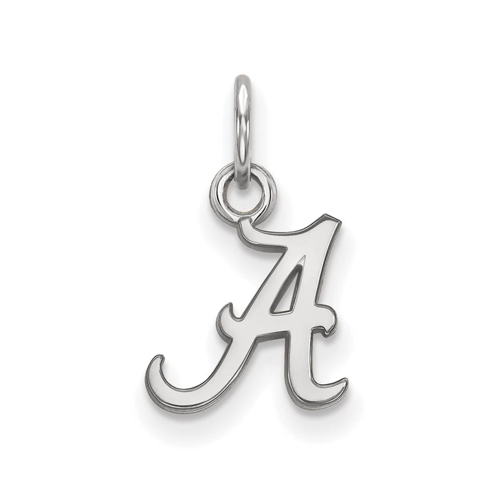 10k White Gold U. of Alabama XS (Tiny) Initial A Charm or Pendant, Item P22707 by The Black Bow Jewelry Co.