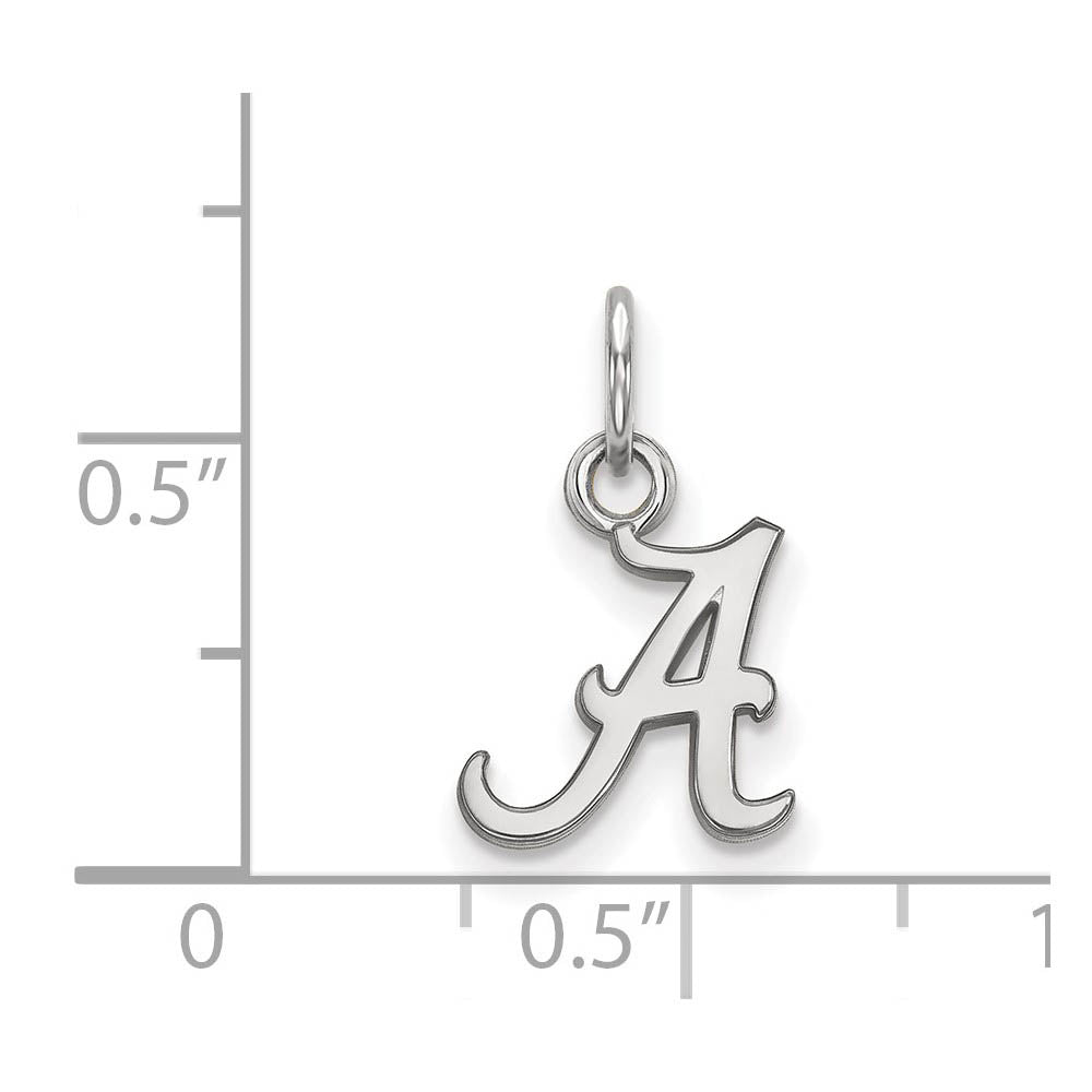 Alternate view of the 10k White Gold U. of Alabama XS (Tiny) Initial A Charm or Pendant by The Black Bow Jewelry Co.