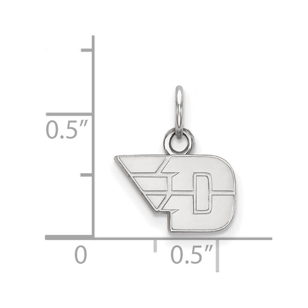 Alternate view of the 10k White Gold U of Dayton XS (Tiny) Charm or Pendant by The Black Bow Jewelry Co.