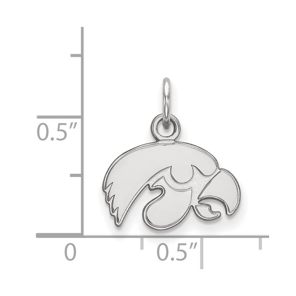 Alternate view of the 10k White Gold U. of Iowa XS (Tiny) Mascot Charm or Pendant by The Black Bow Jewelry Co.