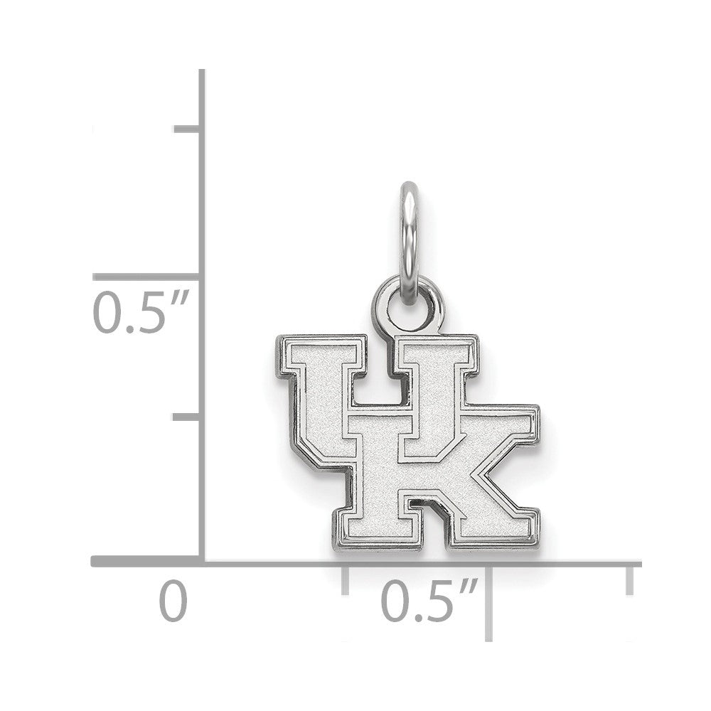 Alternate view of the 10k White Gold U. of Kentucky XS (Tiny) &#39;UK&#39; Charm or Pendant by The Black Bow Jewelry Co.