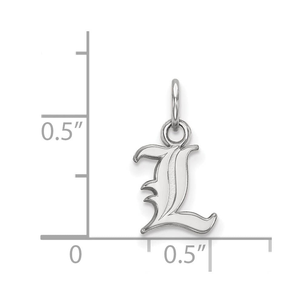 Alternate view of the 10k White Gold U. of Louisville XS (Tiny) Charm or Pendant by The Black Bow Jewelry Co.
