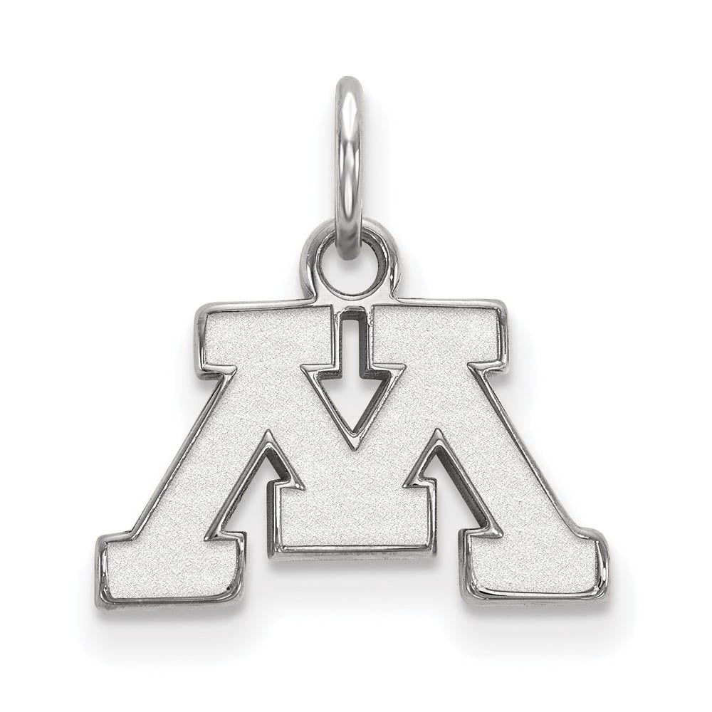 10k White Gold U. of Minnesota XS (Tiny) Initial M Charm or Pendant, Item P22726 by The Black Bow Jewelry Co.