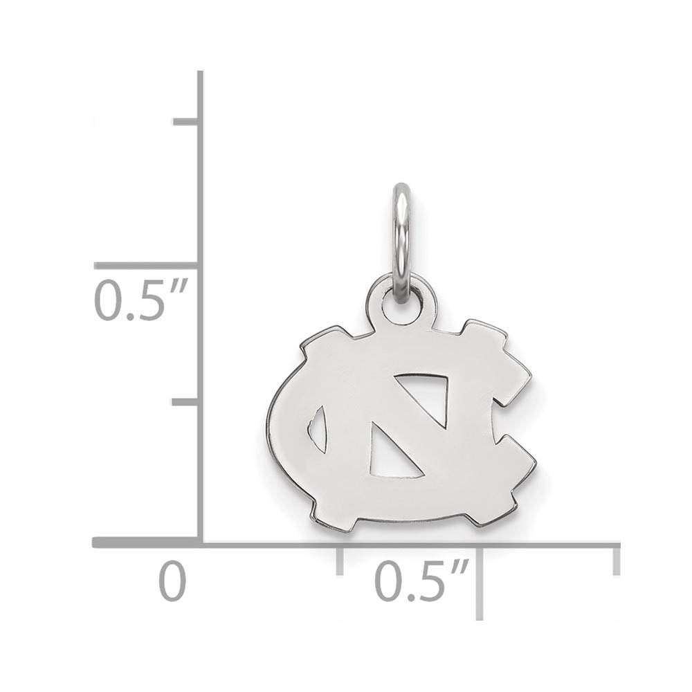 Alternate view of the 10k White Gold North Carolina XS (Tiny) 'NC' Charm or Pendant by The Black Bow Jewelry Co.