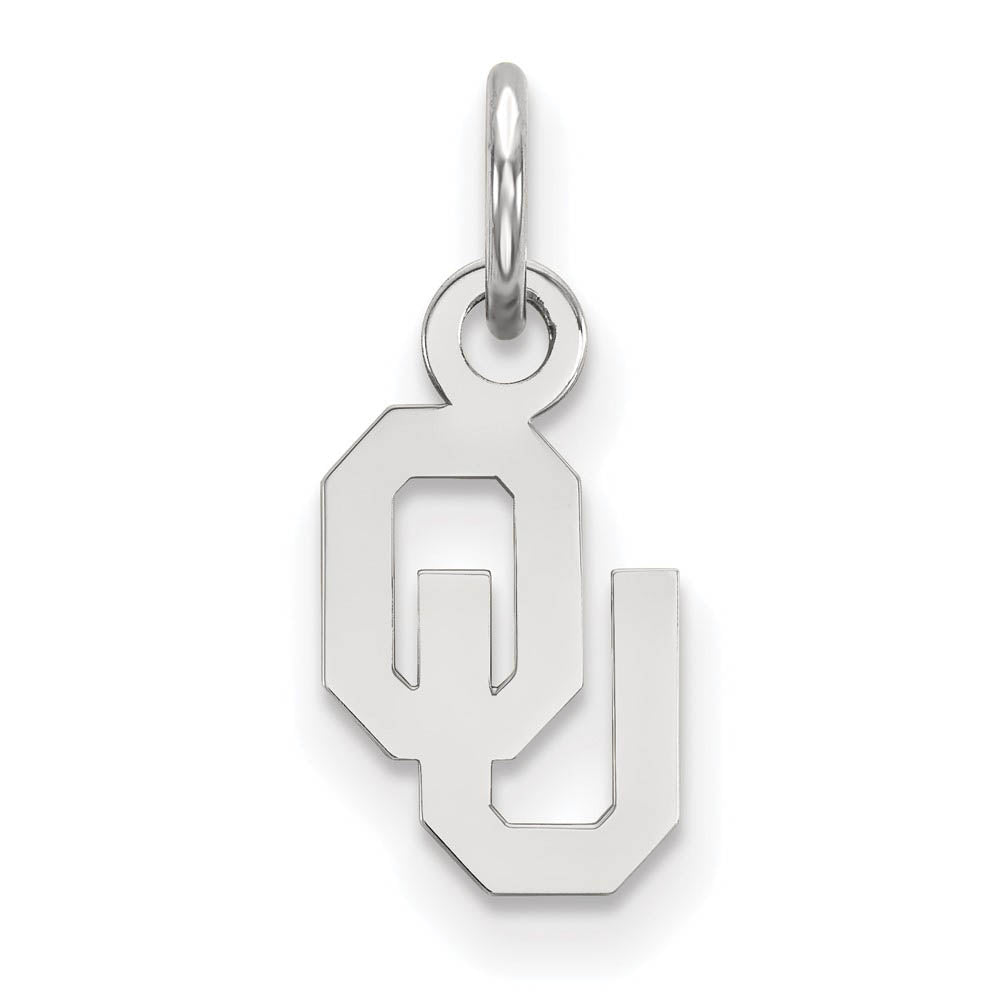 10k White Gold U. of Oklahoma XS (Tiny) Charm or Pendant, Item P22734 by The Black Bow Jewelry Co.