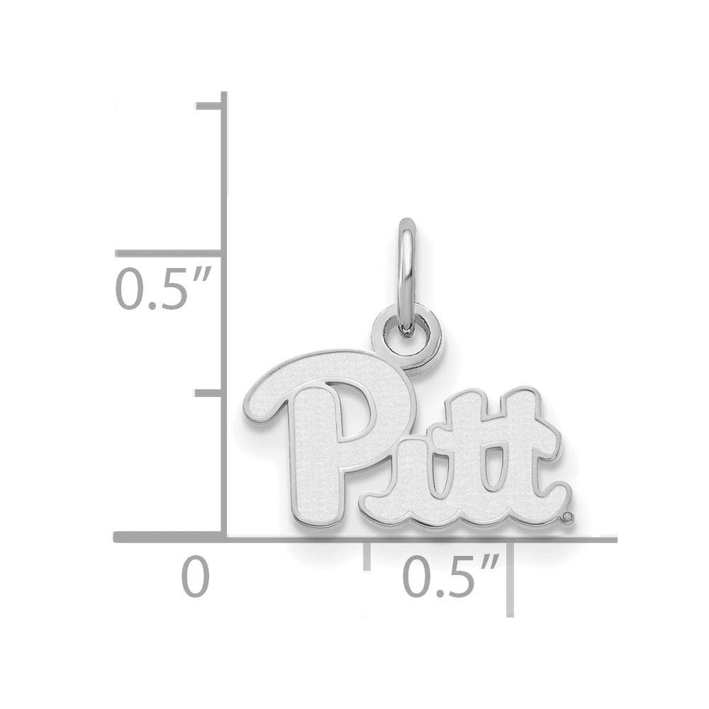 Alternate view of the 10k White Gold U. of Pittsburgh XS (Tiny) 'Pitt' Charm or Pendant by The Black Bow Jewelry Co.