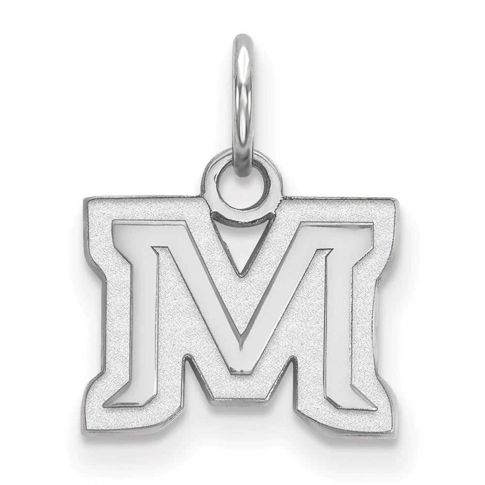 10k White Gold Montana State XS (Tiny) 'M' Charm or Pendant, Item P22758 by The Black Bow Jewelry Co.