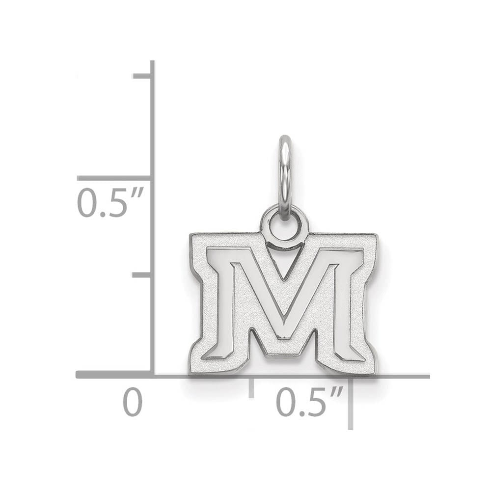 Alternate view of the 10k White Gold Montana State XS (Tiny) 'M' Charm or Pendant by The Black Bow Jewelry Co.